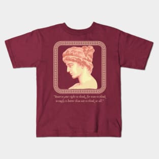 Hypatia of Alexandria Portrait and Quote Kids T-Shirt